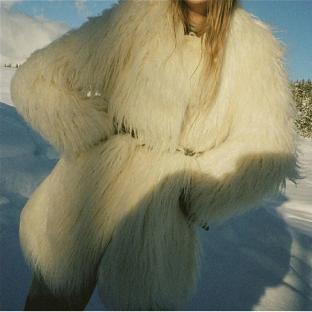Urban outfitters shaggy fur coat